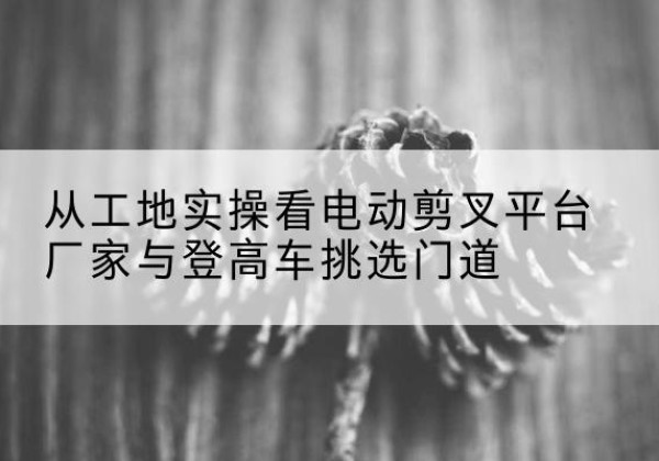 确山电动剪叉升降平台厂家-从工地实操看电动剪叉平台厂家与登高车挑选门道