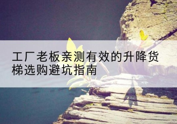 确山升降货梯怎么选-工厂老板亲测有效的升降货梯选购避坑指南
